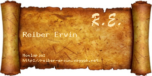 Reiber Ervin névjegykártya